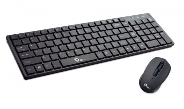 TECLADO Y RATON INALAMBRICO QIAN QAKI18001 NEGRO, ALCANCE 8-10 METROS, 105 TECLAS (QAKI18001)