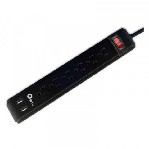REGLETA CON 6 TOMAS + 2 USB PINYAO QIAN, PROTECCION DE ALTA DE TENSION (EN260)