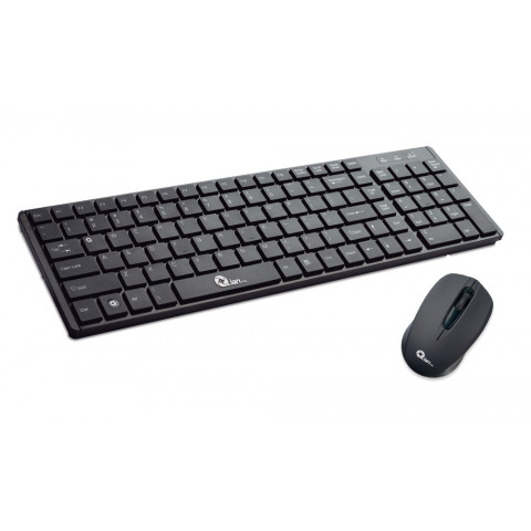 TECLADO Y RATON INALAMBRICO QIAN QAKI18001 NEGRO, ALCANCE 8-10 METROS, 105 TECLAS (QAKI18001)